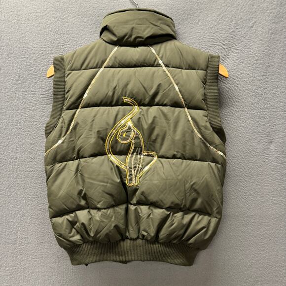 Vintage Baby Phat Jacket Puffer Vest Sequined Y2K Snap Up Womens Medium NOS NEW - Picture 3 of 15
